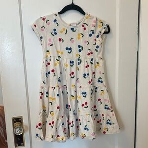 Hanna Andersson Cream Dress with Colorful Floral Pattern